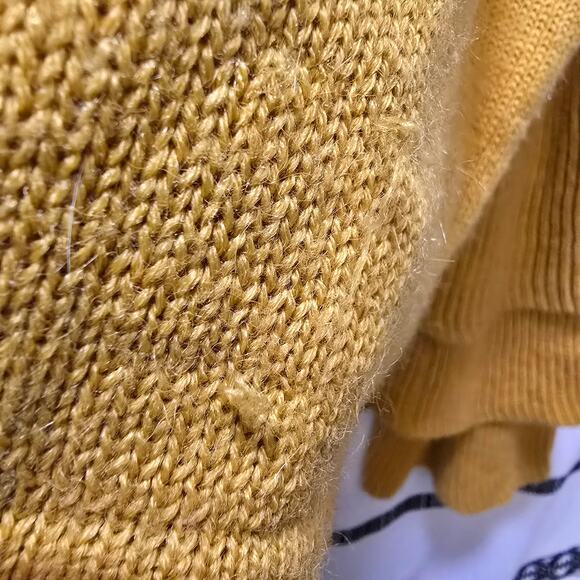 Forever 21 Contemporary yellow knit ruffle long sleeve sweater crew neck small - Picture 5 of 11